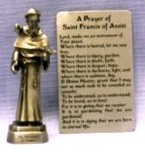 PEWTER STATUE: Saint Francis of Assisi. JC-3002-E.