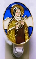 ST.THERESE IMITATION STAINED GLASS NIGHT-LIGHT.