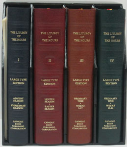 THE LITURGY OF THE HOURS. Four volume set, leather. Large Type Edition.