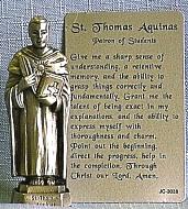 PEWTER STATUE: Saint Thomas Aquinas.