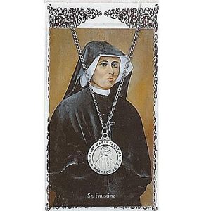 ST MARIA FAUSTINA PRAYER CARD SET.  #PSD600FA.