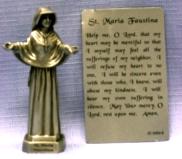 PEWTER STATUE: Saint Maria Faustina.  JC-3063-E.