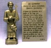 PEWTER STATUE: Saint Genesius (Patron of Actors, Comedians, Dancers, Secretaries).  JC-3051-E.