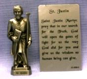 PEWTER STATUE: Saint Justin.  JC-3056-E.