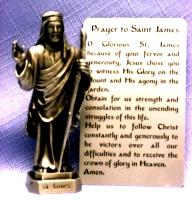 PEWTER STATUE: Saint James the Apostle.  JC-3032-E.