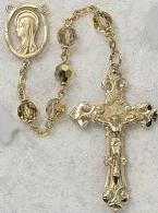 GOLD TIN CUT ROSARY. 1DGH-CA/F.