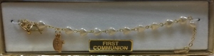 PEARL HEART  FIRST COMMUNION BRACELET Gold No. 48-3-13-FC