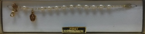 ROUND PEARL FIRST COMMUNION BRACELET Gold No. 48-3011-FC