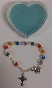 MULTI-COLORED FIRST COMMUNION BRACELET No. 48-100