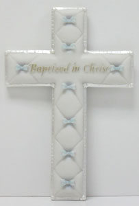 BAPTIZED IN CHRIST CROSS, BLUE (42829)