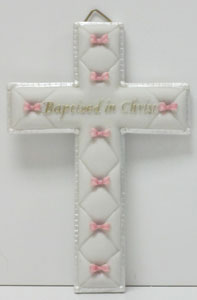 BAPTIZED IN CHRIST CROSS, PINK (42829)