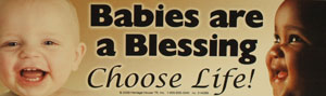 BABIES ARE A BLESSING, BUMPER STICKER