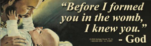 "BEFORE I FORMED YOU' BUMPER STICKER