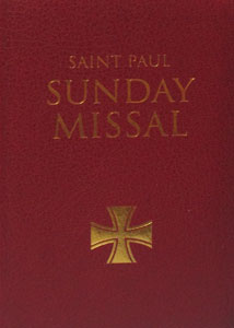 SAINT PAUL SUNDAY MISSAL prepared by the Daughters of St. Paul. Burgundy Leatherflex cover.