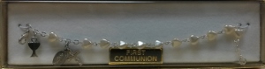 PEARL HEART FIRST COMMUNION BRACELET SILVER No. 48-3012-FC